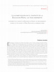 Research paper thumbnail of La alfabetización en el contexto de la Educación Rural: un tema emergente