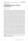 Research paper thumbnail of Of Zoogrammatology as a Positive Literary Theory