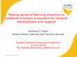 Research paper thumbnail of Making sense of learning analytics to establish a holistic ecosystem for student development and support