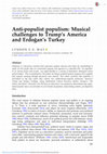 Research paper thumbnail of Anti-populist populism: Musical challenges to Trump's America and Erdoğan's Turkey