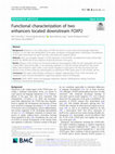 Research paper thumbnail of Functional characterization of two enhancers located downstream FOXP2