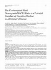 Research paper thumbnail of The Cerebrospinal Fluid Neurogranin/BACE1 Ratio is a Potential Correlate of Cognitive Decline in Alzheimer’s Disease