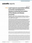 Research paper thumbnail of Lead-exposure associated miRNAs in humans and Alzheimer’s disease as potential biomarkers of the disease and disease processes