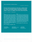 Research paper thumbnail of Étude Histologique in Vivo De La Réaction Du Tissu Pulpaire Après Coiffage Pulpaire Direct Avec Le Ciment De Portland Modifié