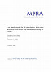 Research paper thumbnail of An Analysis of the Profitability, Risk and Growth Indicators of Banks Operating in Malta