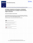 Research paper thumbnail of Strategic competence and agency: individuals overcoming barriers to change in South African higher education