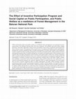 Research paper thumbnail of The Effect of Incentive Participation Program and Social Capital on Public Participation, and Public Welfare as a mediators of Forest Management in the Baluran National Park