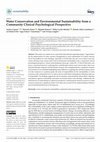 Research paper thumbnail of Water Conservation and Environmental Sustainability from a Community Clinical Psychological Perspective