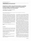 Research paper thumbnail of Identification of lipid- and protein-based binders in paintings by direct on-plate wet chemistry and matrix-assisted laser desorption ionization mass spectrometry