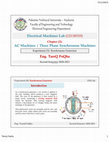 Research paper thumbnail of Electrical Machines Lab Slides: Synchronous Generator