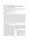 Research paper thumbnail of Survey of cattle rearing by herdsmen in Lagos State, Nigeria