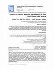 Research paper thumbnail of Analysis of Factors Affecting the Marketing of Kola Nut in Ogun State, Nigeria