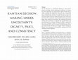 Research paper thumbnail of Kantian Decision Making Under Uncertainty: Dignity, Price, and Consistency