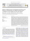 Research paper thumbnail of Influence of different types of environmental enrichment on the behaviour of finishing pigs in two different housing systems