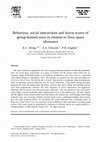 Research paper thumbnail of Behaviour, social interactions and lesion scores of group-housed sows in relation to floor space allowance