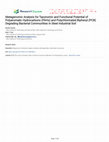 Research paper thumbnail of Metagenomic Analysis for Taxonomic and Functional Potential of Polyaromatic Hydrocarbons (PAHs) and Polychlorinated Biphenyl (PCB) Degrading Bacterial Communities in Steel Industrial Soil