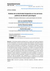 Research paper thumbnail of Análisis de la efectividad terapéutica en los servicios públicos de atención psicológica