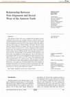 Research paper thumbnail of Relationship Between Non-Alignment and Incisal Wear of the Anterior Teeth