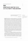 Research paper thumbnail of Agnotology and the Know-Nothing Party: Then and Now