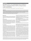 Research paper thumbnail of Myasthenia Gravis: An Unanticipated Cause of Failure to Wean in a Postpartum Patient with Preexisting Systemic Lupus Erythematosus