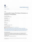 Research paper thumbnail of A Sustainable Campus: The Sydney Declaration on Interspecies Sustainability