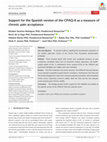 Research paper thumbnail of Support for the Spanish version of the CPAQ‐8 as a measure of chronic pain acceptance