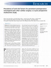 Research paper thumbnail of Prevalence of and risk factors for persistent postoperative nonanginal pain after cardiac surgery: a 2-year prospective multicentre study