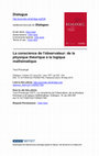 Research paper thumbnail of La conscience de l'observateur: de la physique théorique à la logique mathématique