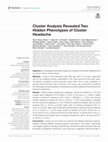 Research paper thumbnail of Cluster Analysis Revealed Two Hidden Phenotypes of Cluster Headache