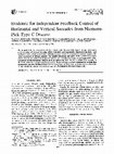 Research paper thumbnail of Evidence for independent feedback control of horizontal and vertical saccades from Niemann-Pick type C disease