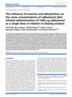 Research paper thumbnail of The influence of exercise and dehydration on the urine concentrations of salbutamol after inhaled administration of 1600 µg salbutamol as a single dose in relation to doping analysis