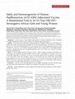 Research paper thumbnail of Safety and Immunogenicity of Human Papillomavirus-16/18 AS04-Adjuvanted Vaccine: A Randomized Trial in 10–25-Year-Old HIV-Seronegative African Girls and Young Women