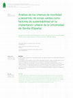 Research paper thumbnail of Análisis de los criterios de movilidad y desarrollo de zonas verdes como factores de sustentabilidad en la