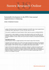 Research paper thumbnail of Sustainable development in the WTO: from mutual supportiveness to balancing