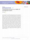 Research paper thumbnail of Constituting sources is a matter of correlational claims