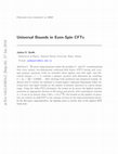 Research paper thumbnail of Universal Bounds in Even-Spin CFTs