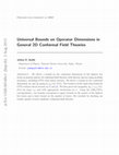 Research paper thumbnail of Universal Bounds on Operator Dimensions in General 2D Conformal Field Theories