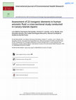 Research paper thumbnail of Assessment of 22 inorganic elements in human amniotic fluid: a cross-sectional study conducted in Canary Islands (Spain)