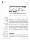 Research paper thumbnail of Cannabidiol Exposure During the Mouse Adolescent Period Is Without Harmful Behavioral Effects on Locomotor Activity, Anxiety, and Spatial Memory