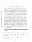 Research paper thumbnail of Maxwell equations in a media , transition to new variables