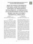 Research paper thumbnail of Role of Passive Techniques Towards Achieving Energyefficiency in High Density Developments -A Comparative Analysis Between Stand-Alone Homes and Multi-Family Residential Dwellings