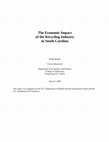 Research paper thumbnail of The Economic Impact of the Recycling Industry in South Carolina