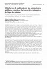 Research paper thumbnail of El informe de auditoría de las fundaciones públicas estatales: factores determinantes del tipo de opinión Audit reports of public state-owned foundations: Determining factors in audit opinions