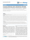 Research paper thumbnail of A mouse embryonic stem cell bank for inducible overexpression of human chromosome 21 genes