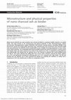 Research paper thumbnail of Microstructure and physical properties of nano charcoal ash as binder