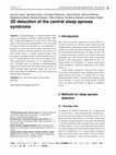 Research paper thumbnail of 3D detection of the central sleep apnoea syndrome