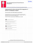 Research paper thumbnail of Organizational culture and work–life integration: A barrier to employees’ respite?