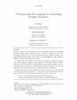 Research paper thumbnail of A Domain-Specic Language for Generating Datao w Analyzers