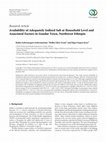 Research paper thumbnail of Availability of Adequately Iodized Salt at Household Level and Associated Factors in Gondar Town, Northwest Ethiopia