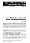 Research paper thumbnail of Tornar-se Filho de Alguém: reflexões sobre organon, técnica e tradição em Grotowski